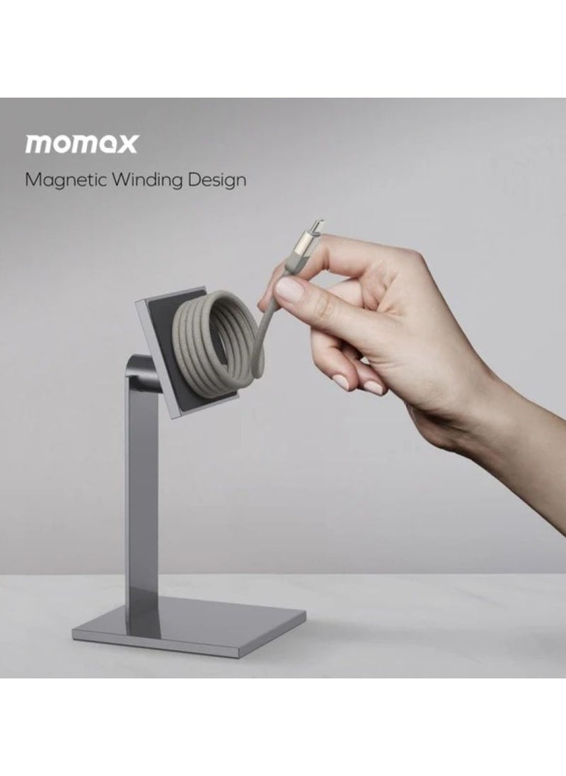 Momax Elite Mag Link 100W USB-C TO USB-C Magnetic Cable 1M - Titanium