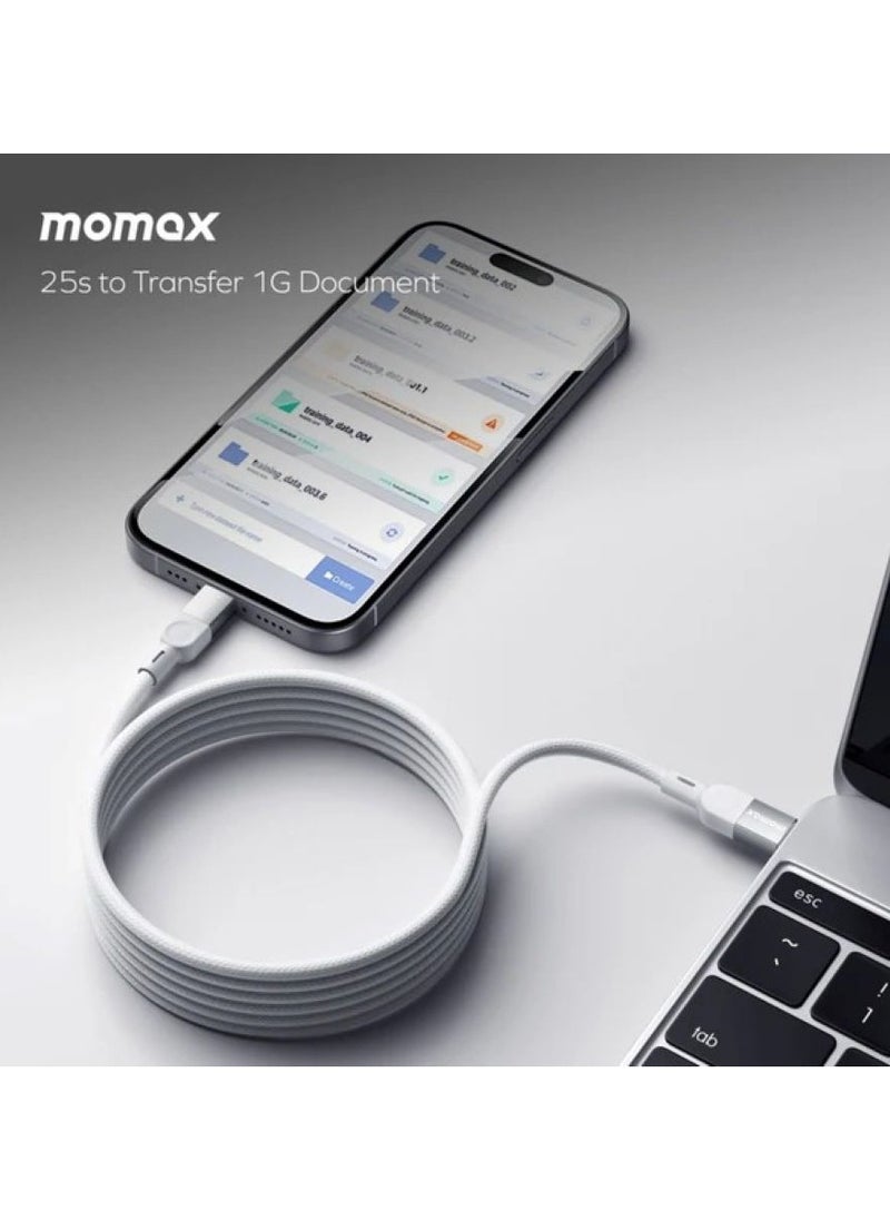 Momax Elite Mag Link 100W USB-C TO USB-C Magnetic Cable 1M - Titanium