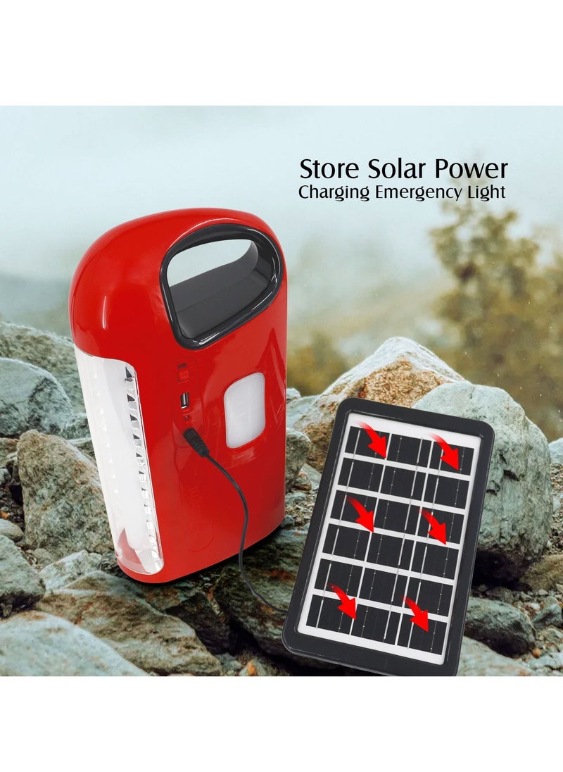 Rechargeable Lantern Emergency Light With USB Charger Function And Solar Charger Jack 3 Sides Light Working Time 9-18 Hours