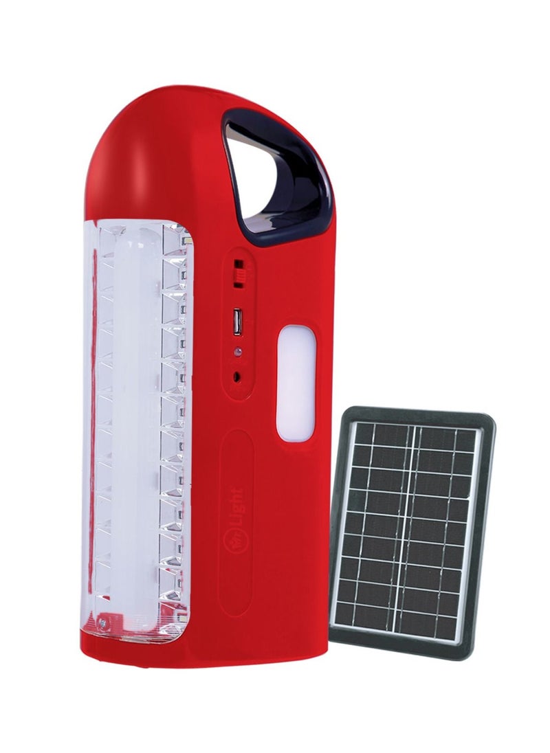 Rechargeable Lantern Emergency Light With USB Charger Function And Solar Charger Jack 3 Sides Light Working Time 9-18 Hours