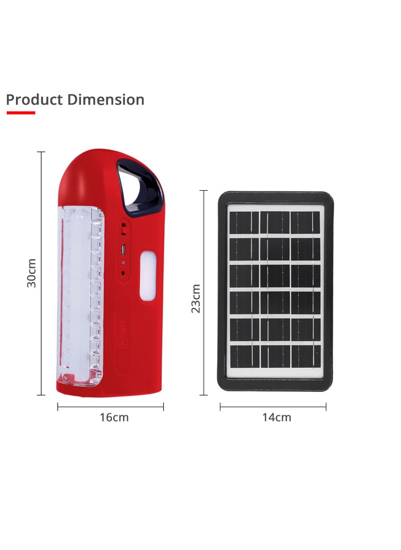 Rechargeable Lantern Emergency Light With USB Charger Function And Solar Charger Jack 3 Sides Light Working Time 9-18 Hours