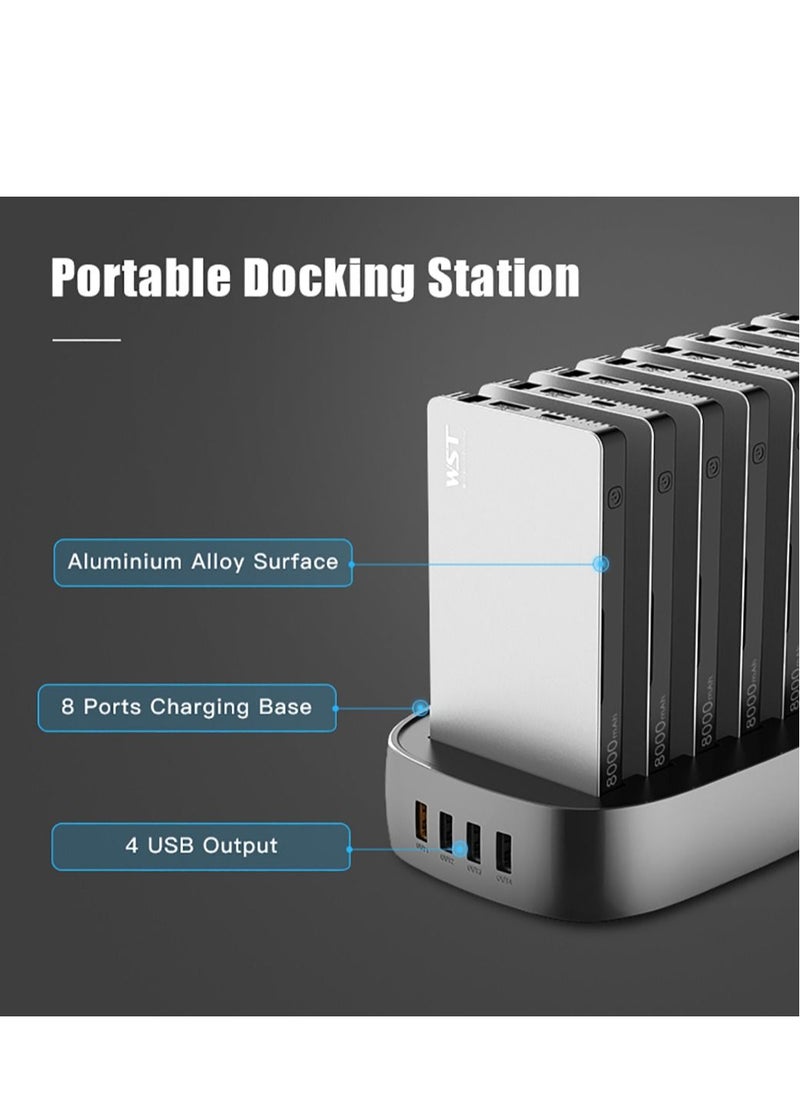 8000 mAh 8 In 1 Multiple Power Bank Docking Station