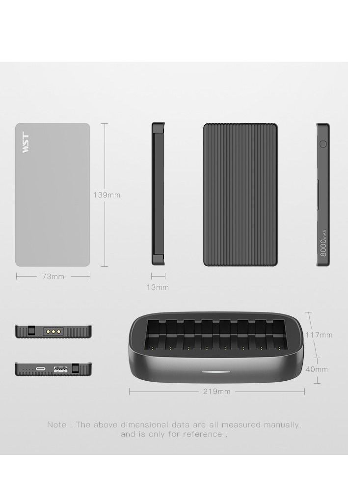 8000 mAh 8 In 1 Multiple Power Bank Docking Station