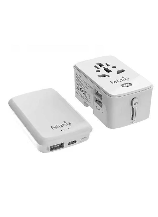 UNIVERSAL ADAPTER WITH POWERBANK/ TWO IN ONE.fast charging universal travel adapter Multinational socket USB tool parts