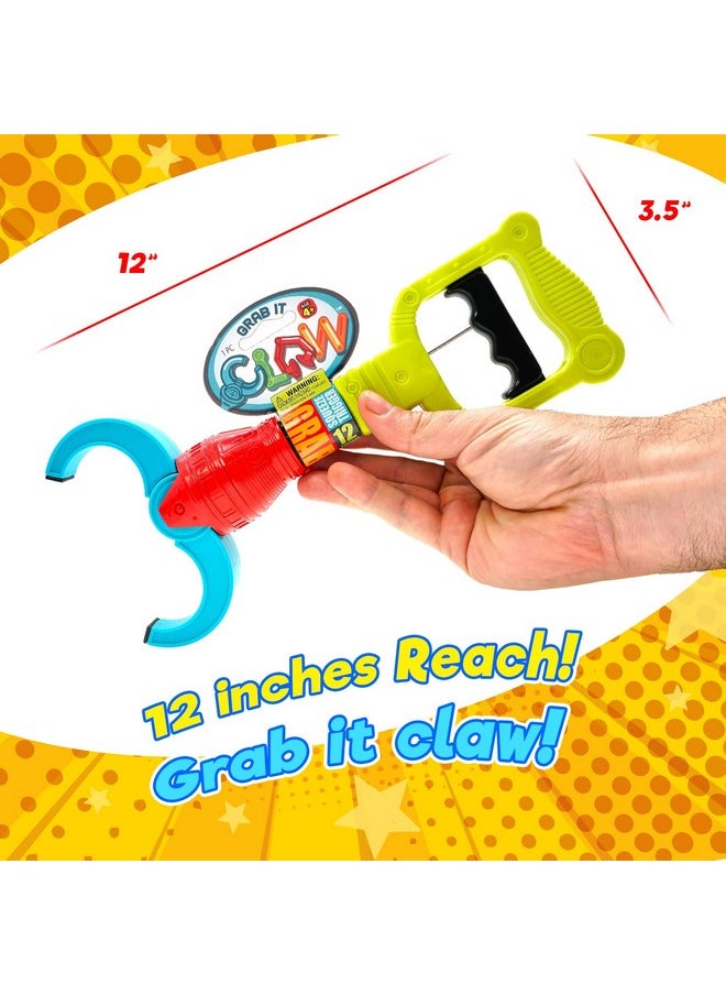 Grab It 12 Inch Claw Grabber Toy (2 Grabber Toy) Plastic Robot Claw Grabbing Toys For Kids. Hand Eye Coordination Learning Toy. Toy Pickup Interactive Playtime Tool. Party Favor. 5617-2S