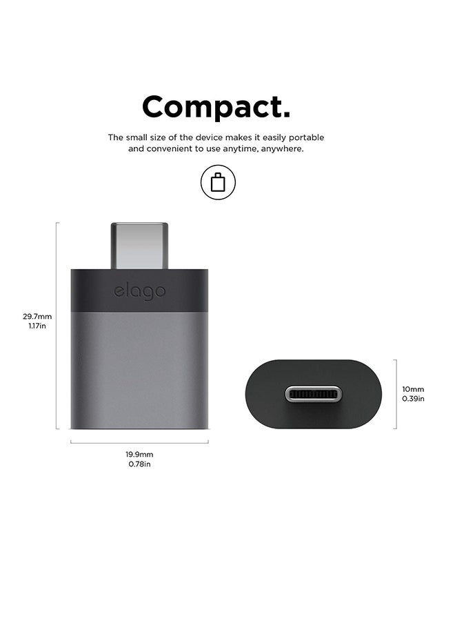 2-Piece USB Adapter Set Dark Grey/Black