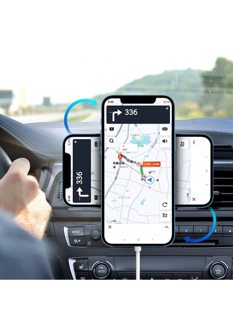 15W Magnetic Wireless Mobile Charger Air Vent Mobile Car Holder  White