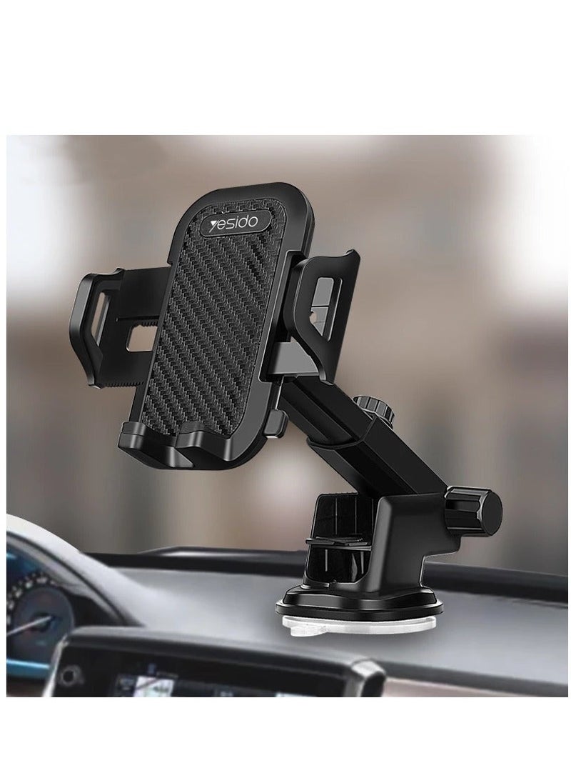 Yesido C23 Universal Car Phone Holder Stand Dashboard Windshield GPS Car Mount Bracket Sucker Mobile Phone Holder Under For 6.4 inch devices