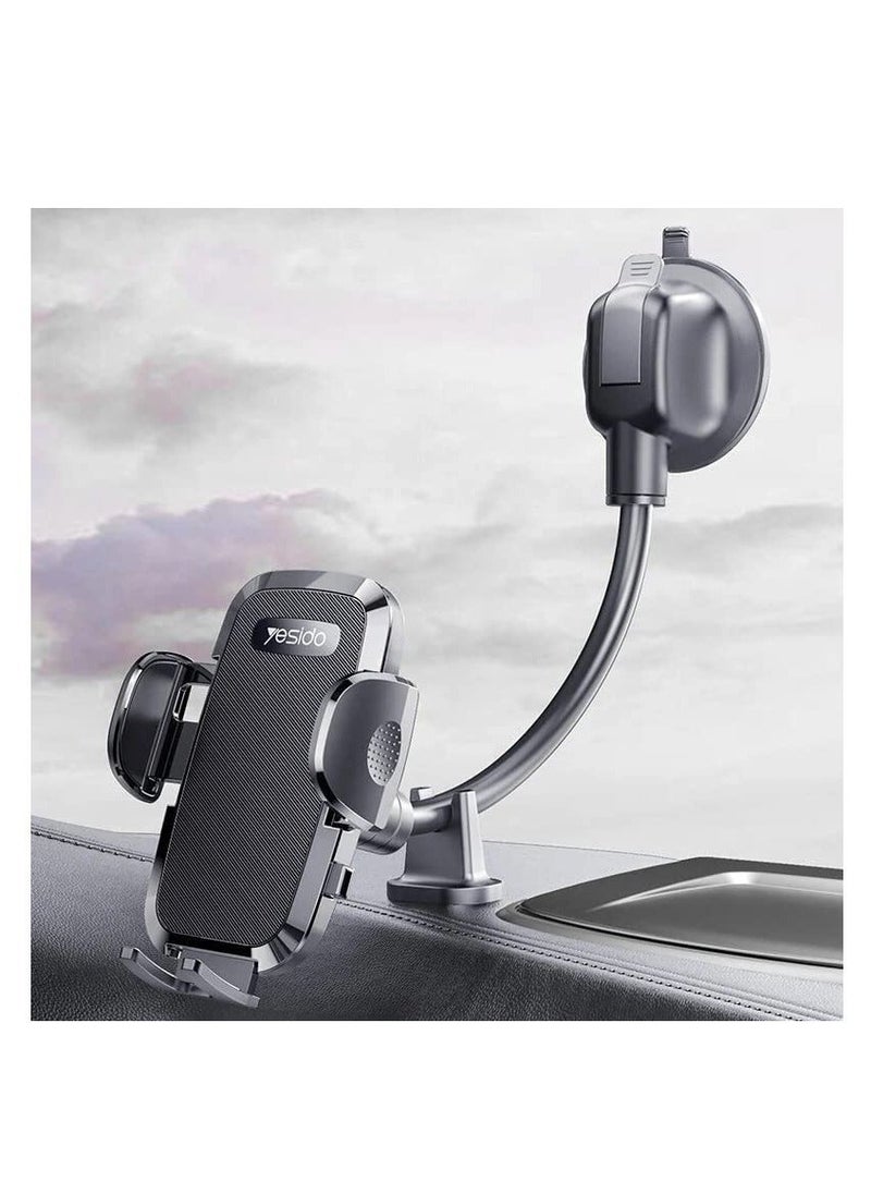 C140 Windshield / Dashboard Flexible Adjustable Arm Gooseneck Car Suction Cup Mobile Phone Holder Stand Bracket.