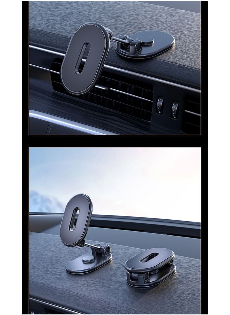 Newest Alloy Folding Magnetic Car Phone Holder with Strong Magnet 360° Rotation Universal Dashboard Mount for Smartphones and Tablets