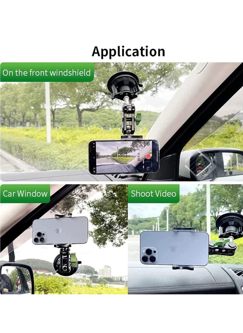 Universal Ball Head Arm for Phone – 360° Rotatable & Retractable Car Mount, Ballhead Magic Arm Suction Cup Holder, Car Basic Sucker Arm, GPS Holder for Car Windshield, Dashboard & Window