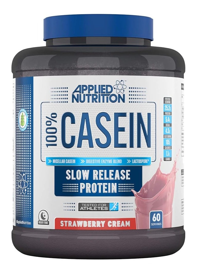 Applied Nutrition Casein Protein Powder Slow Release Protein Strawberry Cream 1.8kg 60 Servings