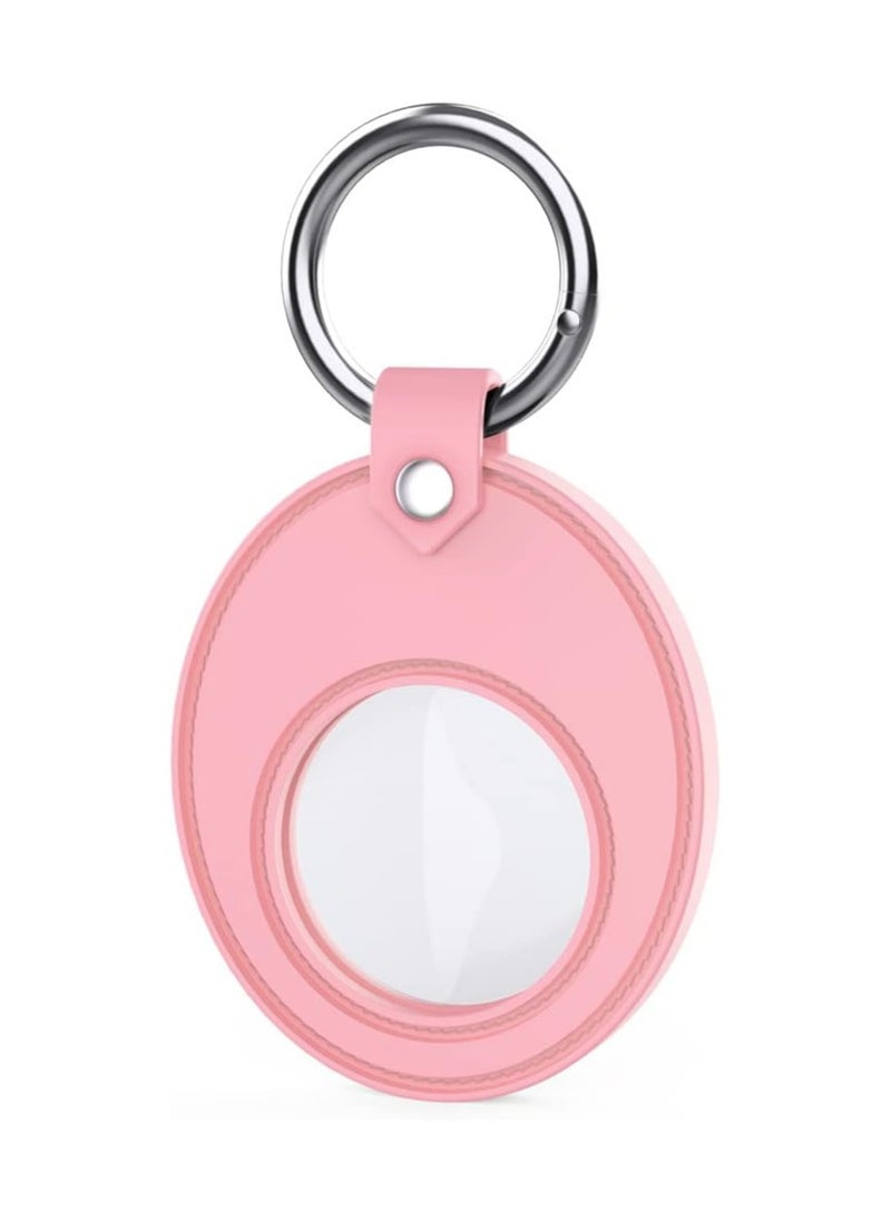 Silicone Holder for AA Medallion or Coin and AirTag Case Sober Gift Keychain Recovery Chip Waterproof Soft Stand (Pink)