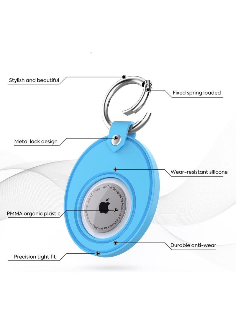 Silicone Holder for AA Medallion or Coin and AirTag Case Sober Gift Keychain Recovery Chip Waterproof Soft Stand (Blue)