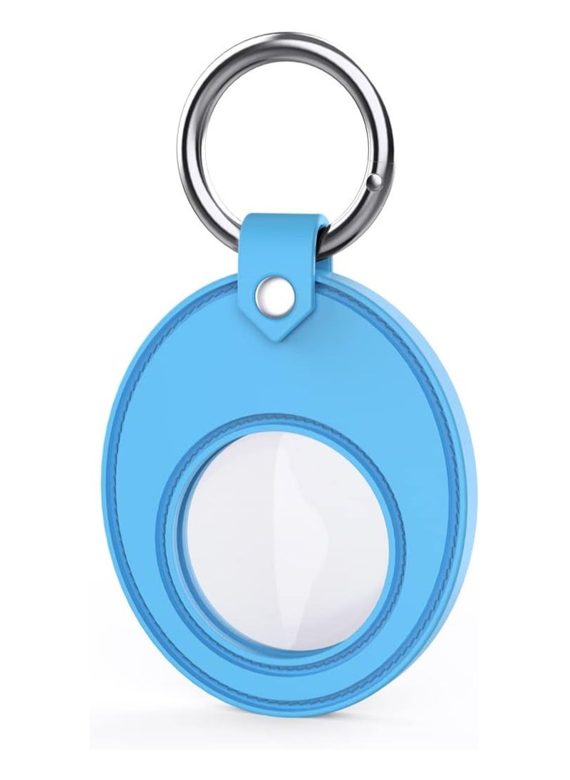 Silicone Holder for AA Medallion or Coin and AirTag Case Sober Gift Keychain Recovery Chip Waterproof Soft Stand (Blue)