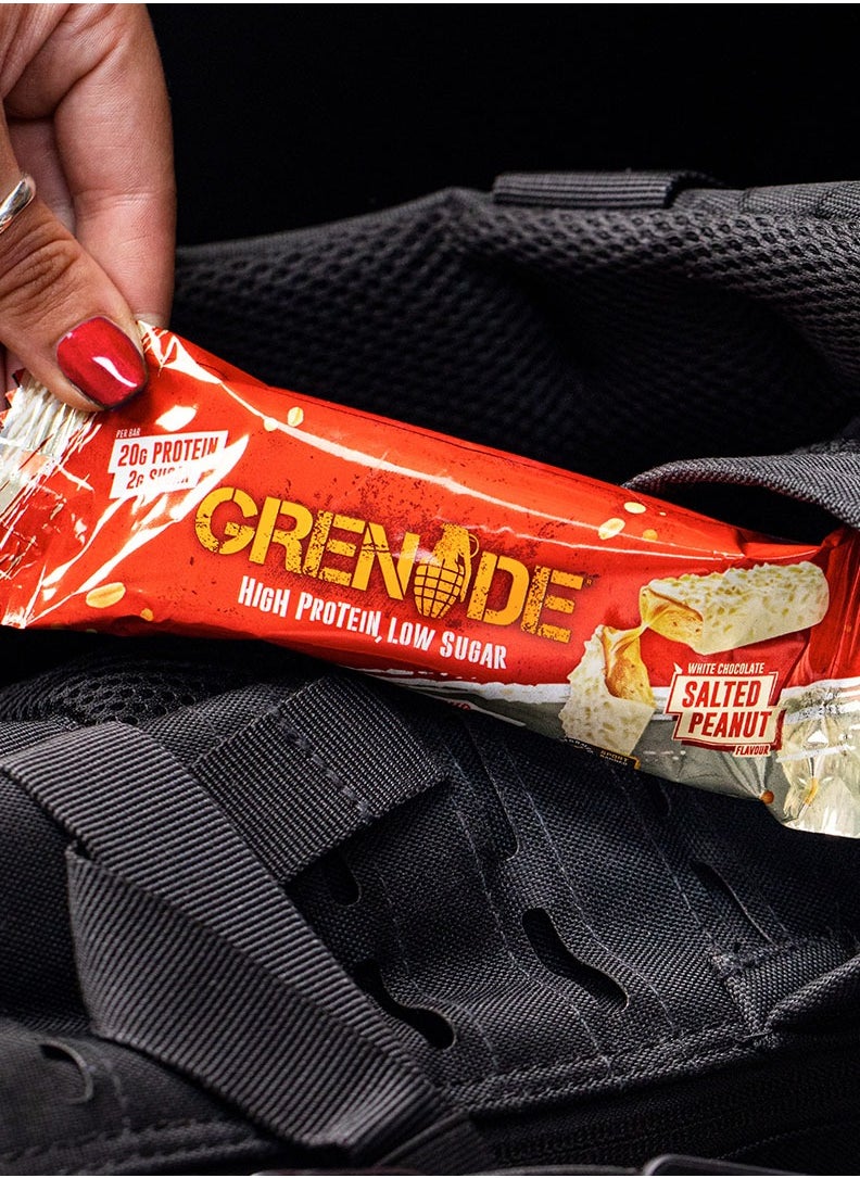 Grenade High Protein, Low Sugar Bar - White Chocolate Salted Peanut, 12 x 60 g