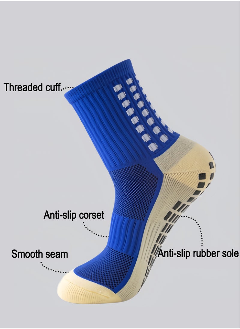 5 Pairs of Men's Football and Basketball Socks Professional Sports Socks Anti-Slip Pads