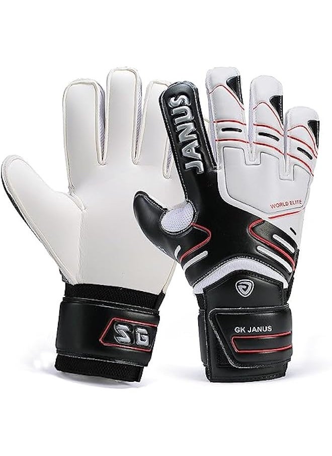 Goalie Goalkeeper Gloves Football Gloves for Youth&Adult,Strong Grip for The Toughest Saves, Goalie Training Gloves Gear with Finger Spines to Give Splendid Protection to Prevent Injuries