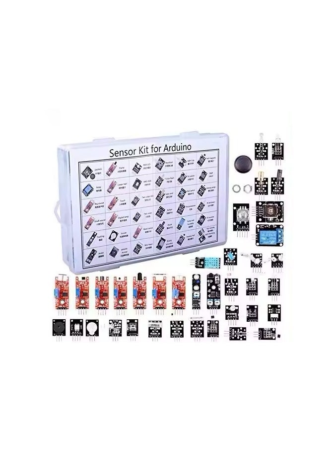 ROBOTUAE Upgraded 37 in 1 Sensors Modules Kit for Arduino Starters DIY Raspberry Pi Mega2560 UNO R3