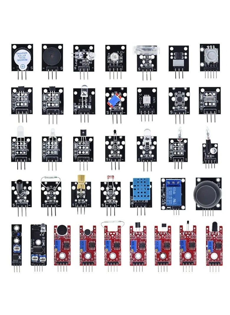 ROBOTUAE Upgraded 37 in 1 Sensors Modules Kit for Arduino Starters DIY Raspberry Pi Mega2560 UNO R3