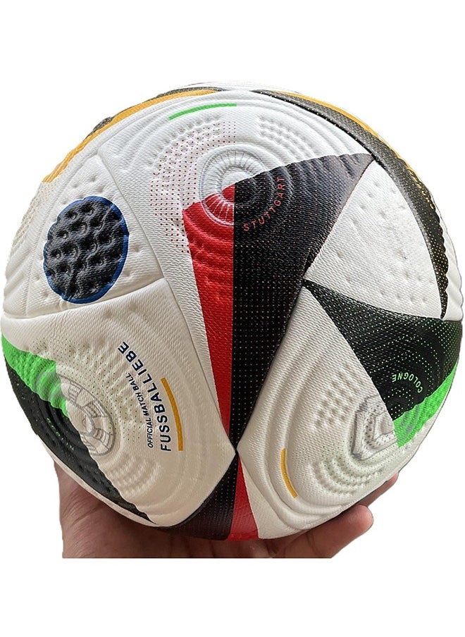 Premium Soccer Ball 2024, Pro Football for Adults and Kids, Air Thermal Bonded Design Inspired by Euro 2024, in Size 5