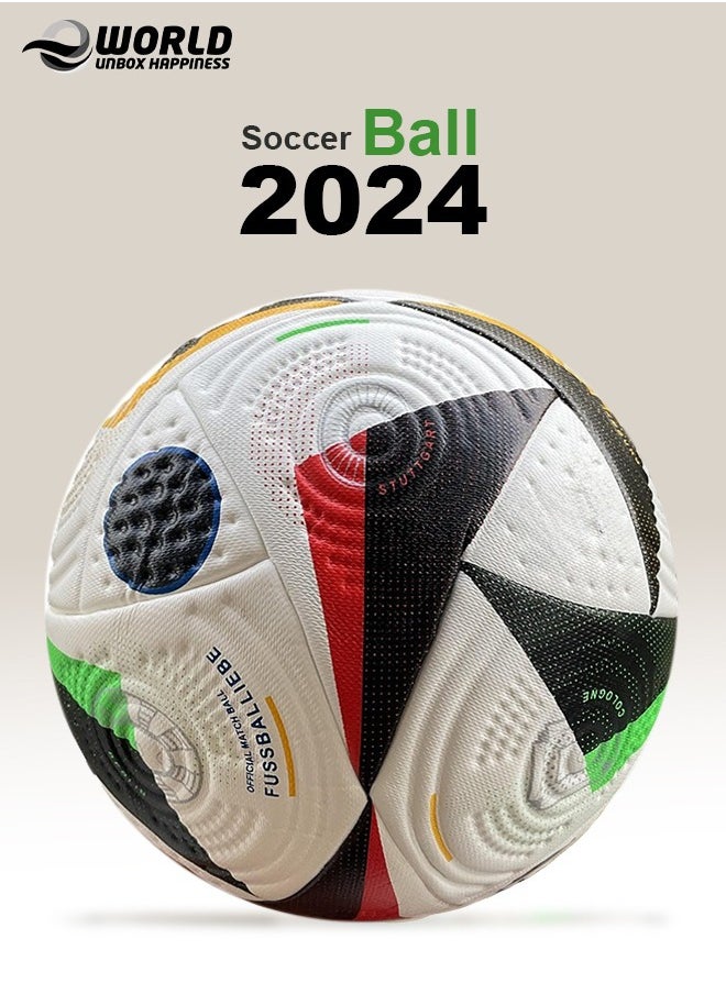 Premium Soccer Ball 2024, Pro Football for Adults and Kids, Air Thermal Bonded Design Inspired by Euro 2024, in Size 5