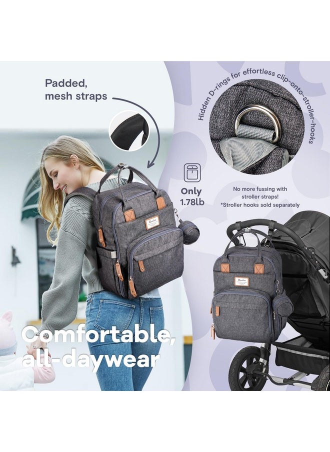 Diaper Bag Backpack, Multifunction Travel Pack Maternity Baby Changing Bags, Large Capacity, Waterproof, Black