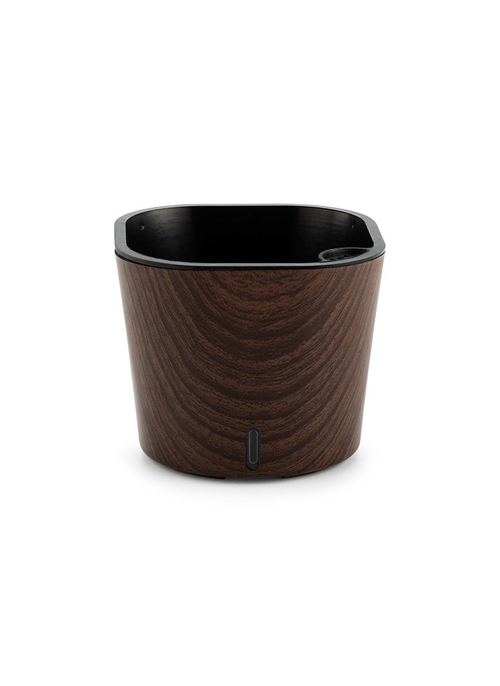 Cube 6 Inch Self Watering Plastic Pot - Wenge Color