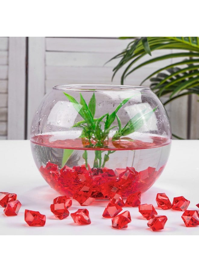 Red Fake Crushed Ice Rocks, 150 Pcs Fake Diamonds Plastic Ice Cubes Acrylic Clear Ice Rock Diamond Crystals Fake Ice Cubes Gems For Home Decoration Wedding Display Vase Fillers