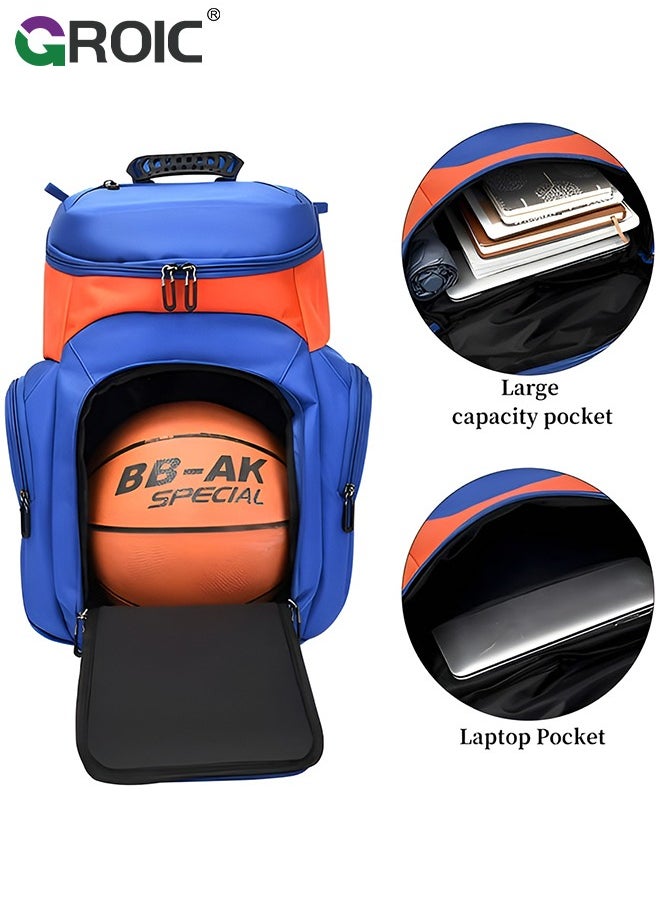 Large Basketball Backpack Bag with Ball Compartment and Shoe Pocket Outdoor Sports Equipment Bag, Large ‎Basketball backpack bag for Basketball, Soccer, Volleyball Sports Large Sports Bag