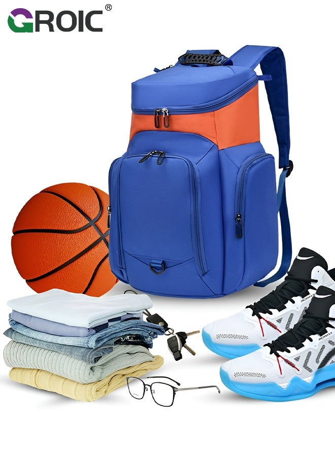 Large Basketball Backpack Bag with Ball Compartment and Shoe Pocket Outdoor Sports Equipment Bag, Large ‎Basketball backpack bag for Basketball, Soccer, Volleyball Sports Large Sports Bag