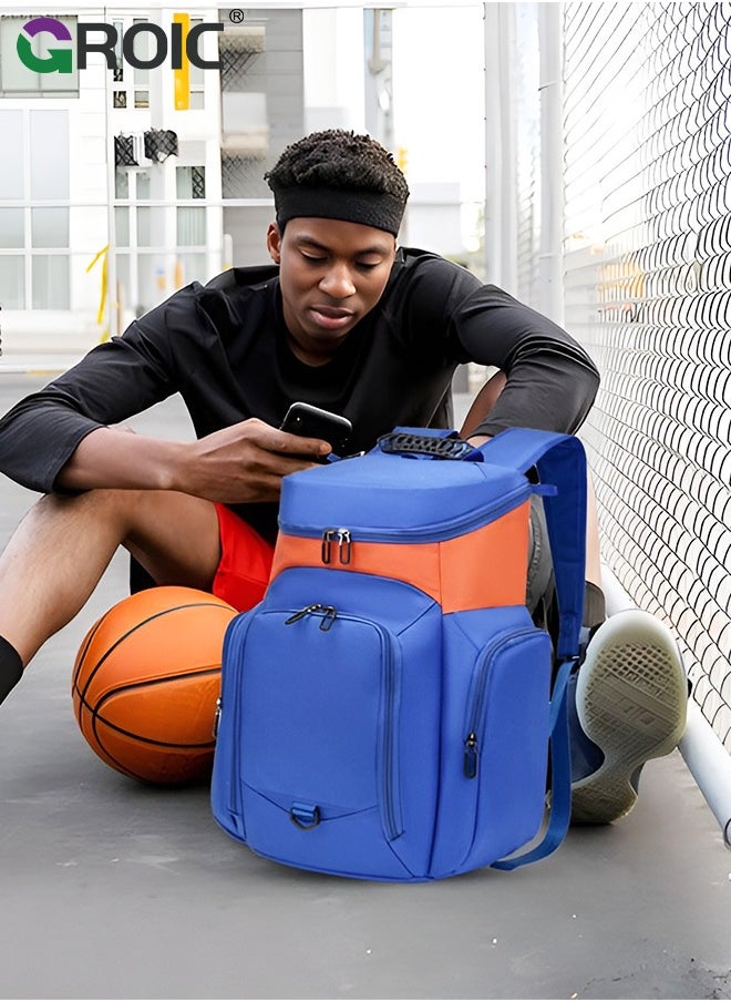 Large Basketball Backpack Bag with Ball Compartment and Shoe Pocket Outdoor Sports Equipment Bag, Large ‎Basketball backpack bag for Basketball, Soccer, Volleyball Sports Large Sports Bag