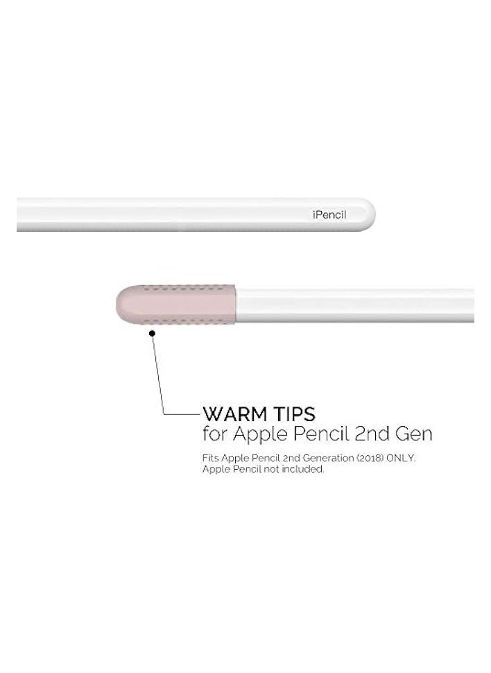 3 Packs Nib Cap Full Cover Silicone Tips Protector Compatible with Apple Pencil 2nd Generation (2018) (Pink)