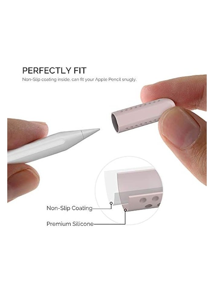 3 Packs Nib Cap Full Cover Silicone Tips Protector Compatible with Apple Pencil 2nd Generation (2018) (Pink)