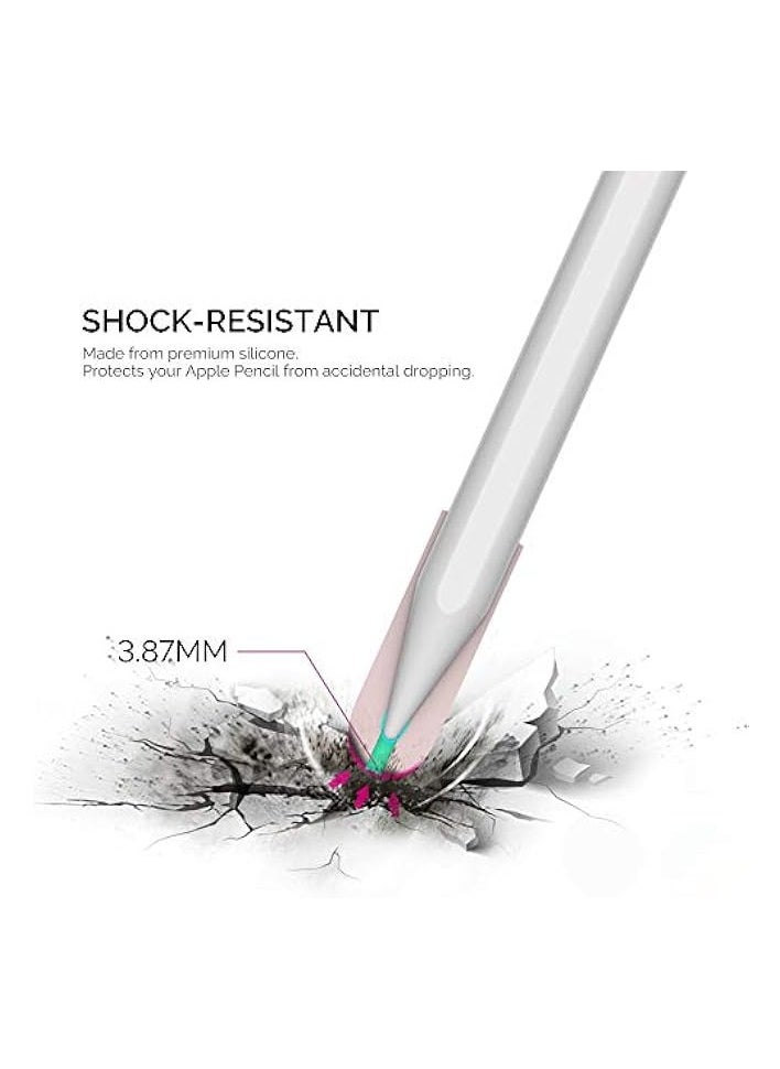 3 Packs Nib Cap Full Cover Silicone Tips Protector Compatible with Apple Pencil 2nd Generation (2018) (Pink)