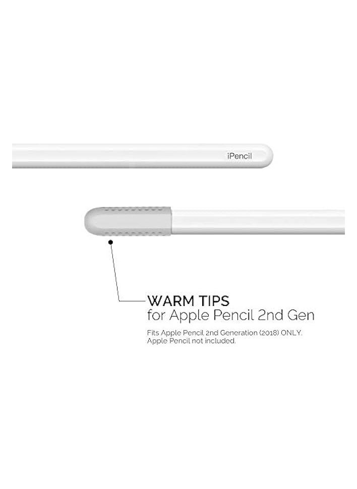 3 Packs Nib Cap Full Cover Silicone Tips Protector Compatible with Apple Pencil 2nd Generation (2018) (White)