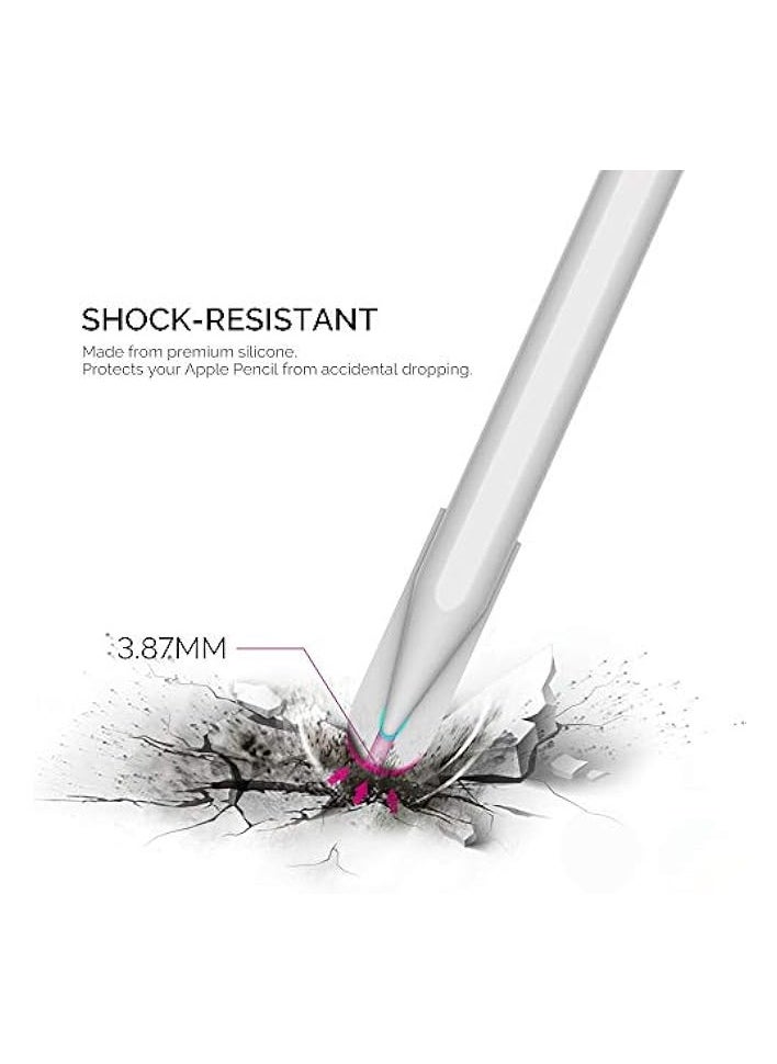 3 Packs Nib Cap Full Cover Silicone Tips Protector Compatible with Apple Pencil 2nd Generation (2018) (White)