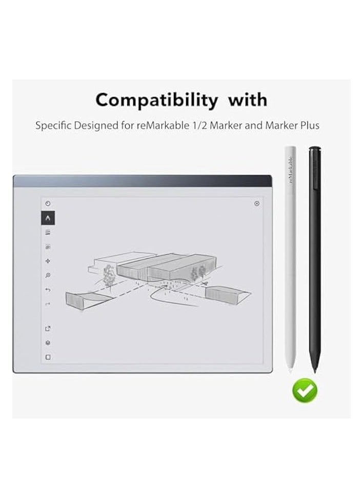 20 PCS Tips/Nibs Replacement for Remarkable 2, Durable Remarkable Pen Tips for Marker 1/2 Stylus Marker Pen Plus (10 White + 10 Black Set)