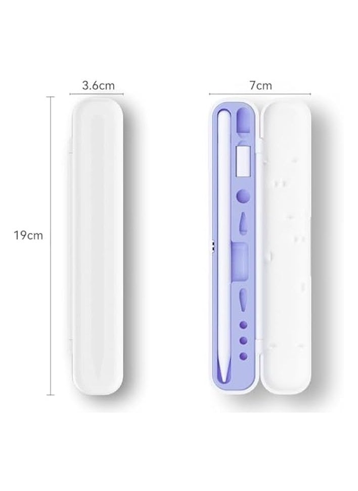 Carrying Case for Apple Pencil 2nd Generation or 1st Generation Flip-top Hard Shock-Absorbing Case to Hold Apple Pencil Accessories and Charging Cable