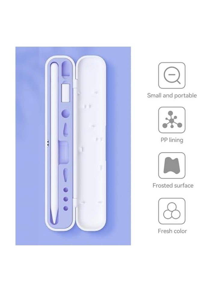 Carrying Case for Apple Pencil 2nd Generation or 1st Generation Flip-top Hard Shock-Absorbing Case to Hold Apple Pencil Accessories and Charging Cable