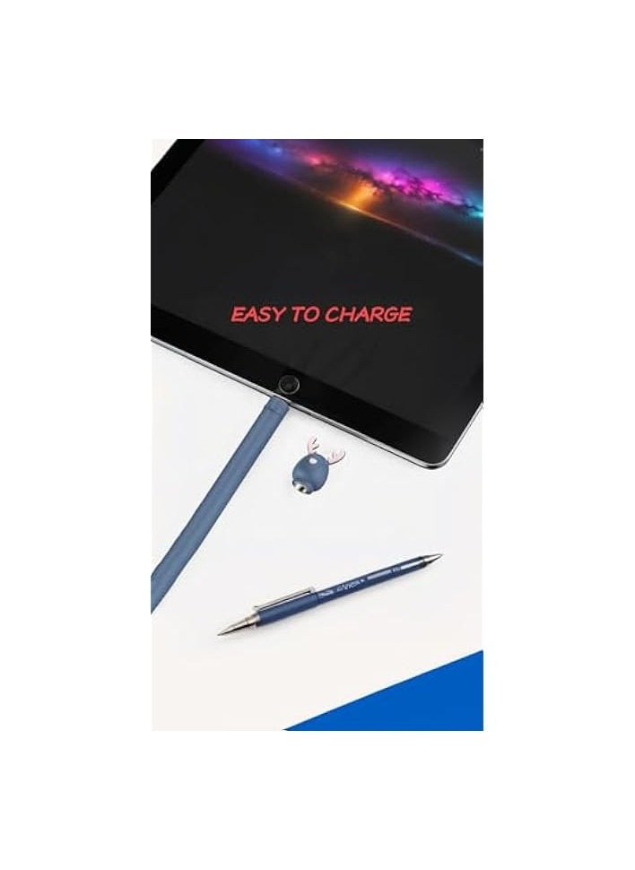 Cute Blue Deer Silicone Case for Apple Pencil 1st Gen - Soft Protective Sleeve Accessory