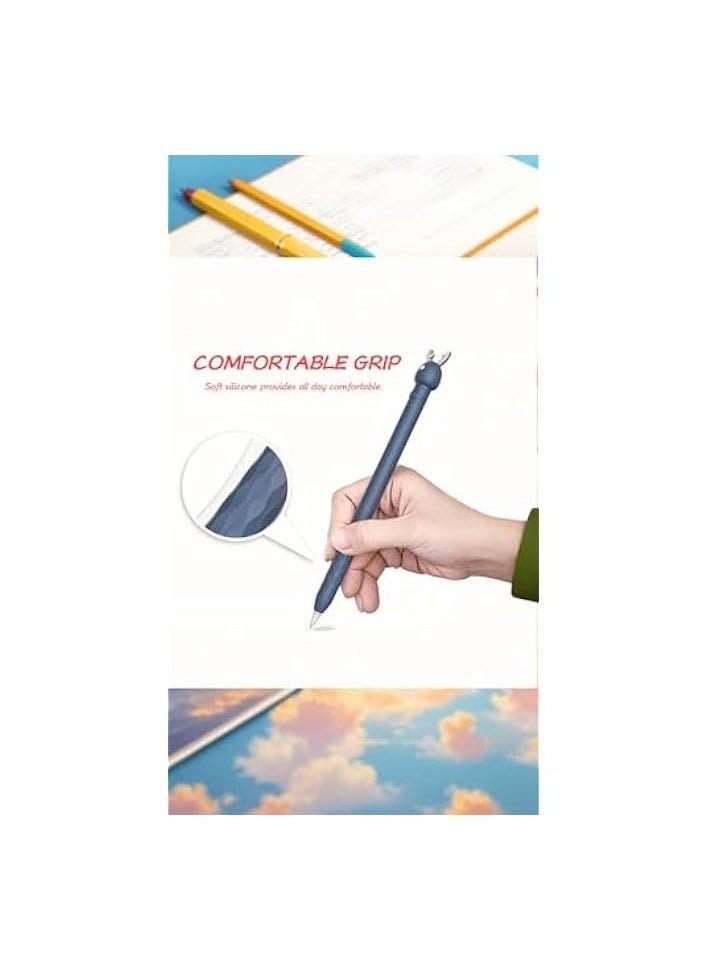 Cute Blue Deer Silicone Case for Apple Pencil 1st Gen - Soft Protective Sleeve Accessory
