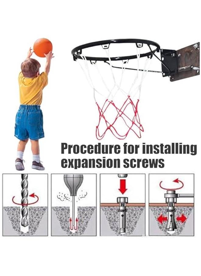 14 inch Wall Mounted Basketball Hoop, Adjustable Height Basketball Rim, Shockproof Basketball Ring with Spring Basketball Rim for Children Indoor Outdoor