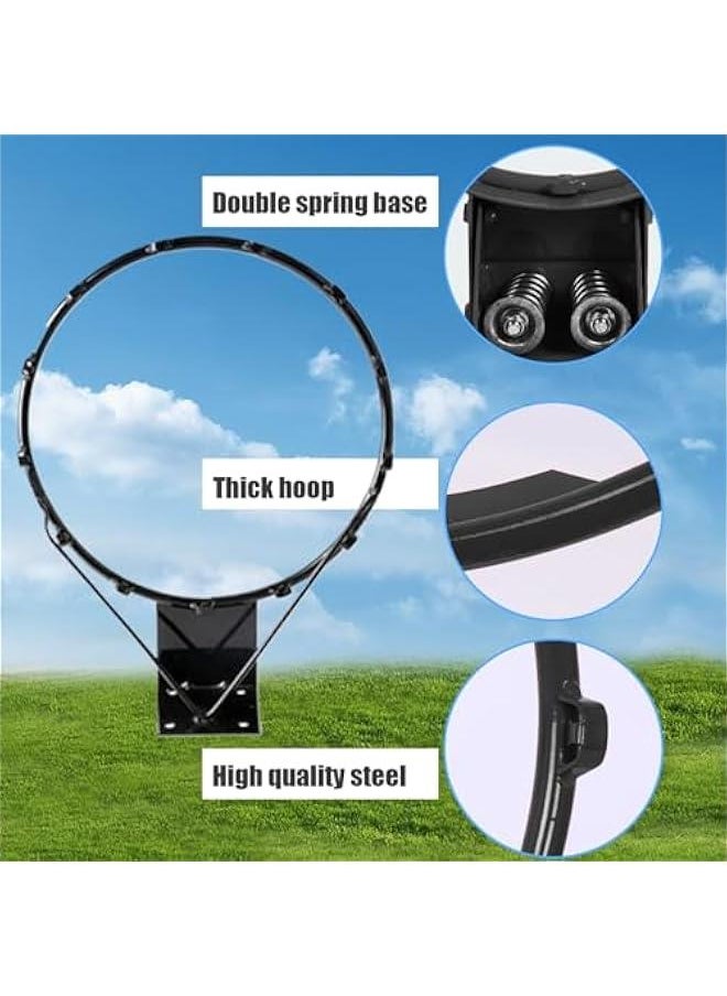 14 inch Wall Mounted Basketball Hoop, Adjustable Height Basketball Rim, Shockproof Basketball Ring with Spring Basketball Rim for Children Indoor Outdoor