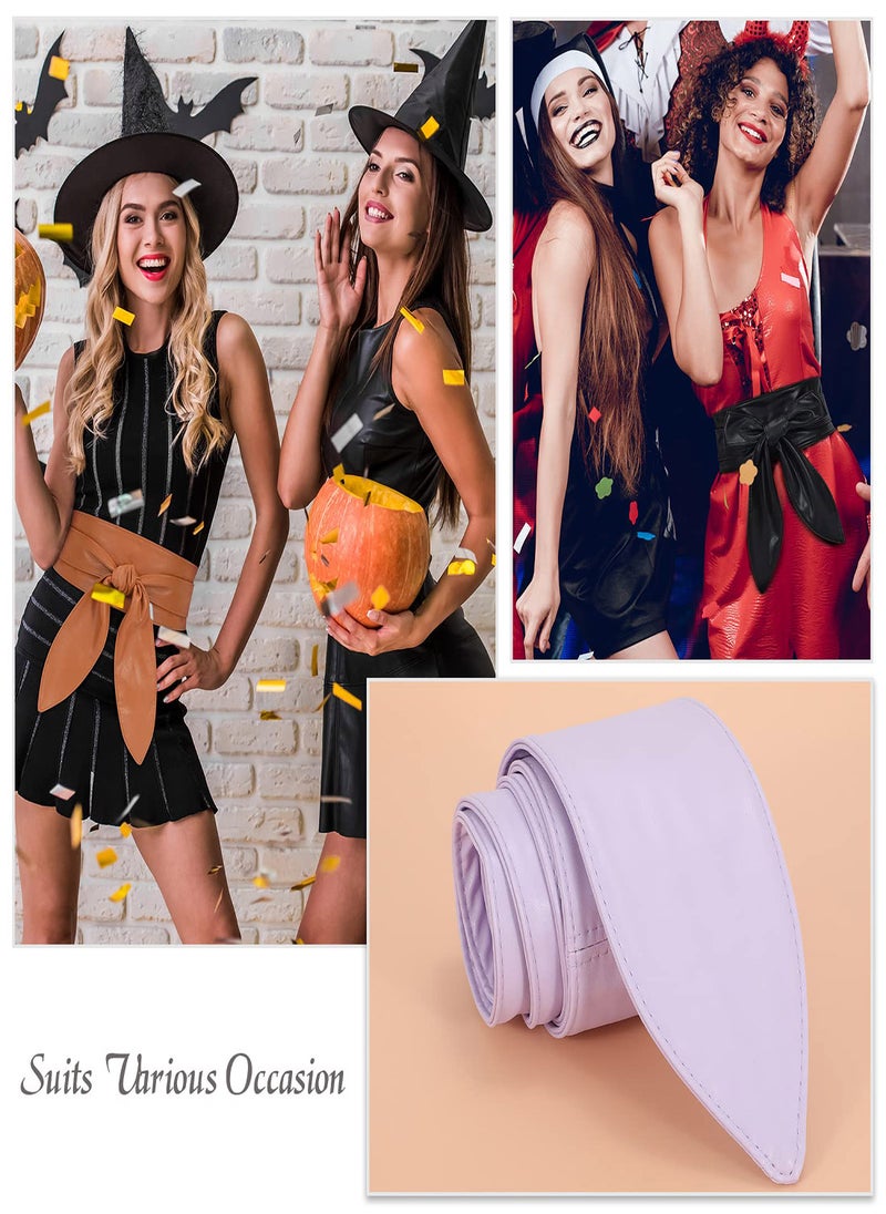 Women's Fashion Belt Women's Wide Girdle Soft and Versatile Elegant Bow Ribbon Extra Long Belt Belt Women's Chic Faux Leather Waist Belt for Jeans for Dress Solid Color Belts