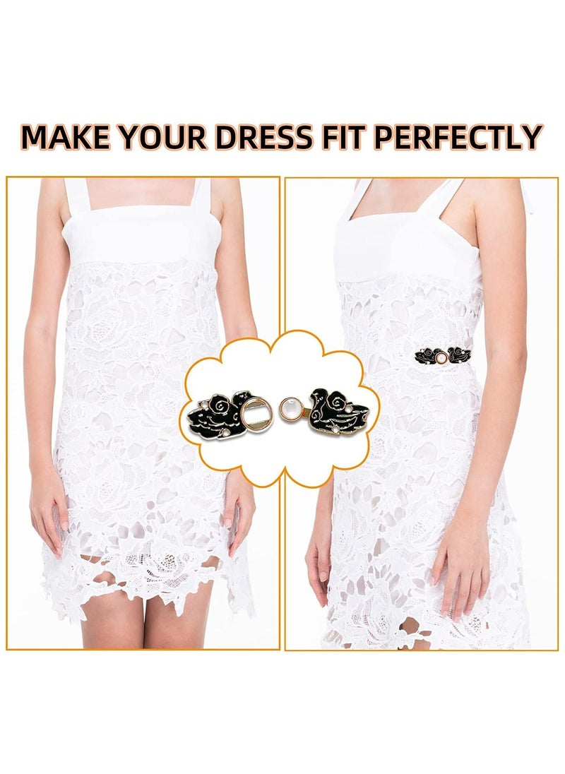 6PCS Buttons for Jeans Dress Loose Big DIY Pants Clips for Waist Smaller Tightener DIY Sewing Adjustable Waist Buckle Fashion Pearl Flower Adjuster Fastener Clasp Pins for Girls Women