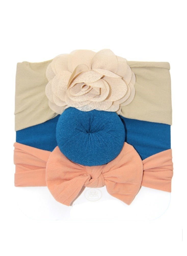 Bambimici - Aya Assorted Cute Soft Turban for Babies - Beige, Blue, Peach