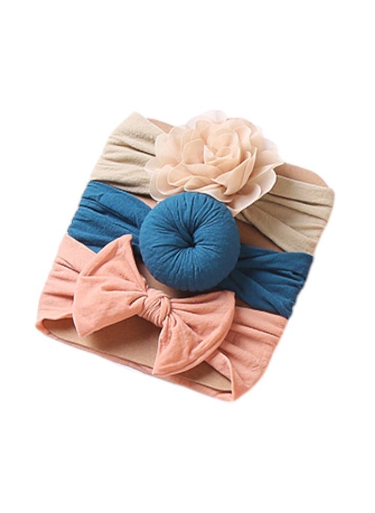 Bambimici - Aya Assorted Cute Soft Turban for Babies - Beige, Blue, Peach