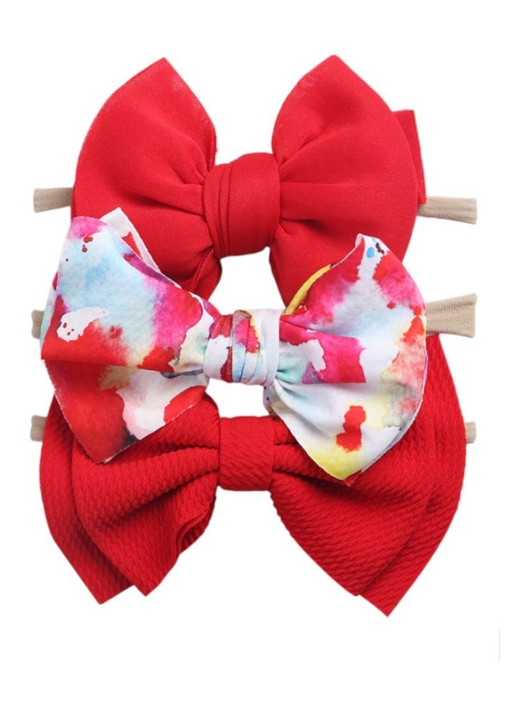 Bambimici - Dalia Assorted Ribbon Bow Headband for Babies - Red