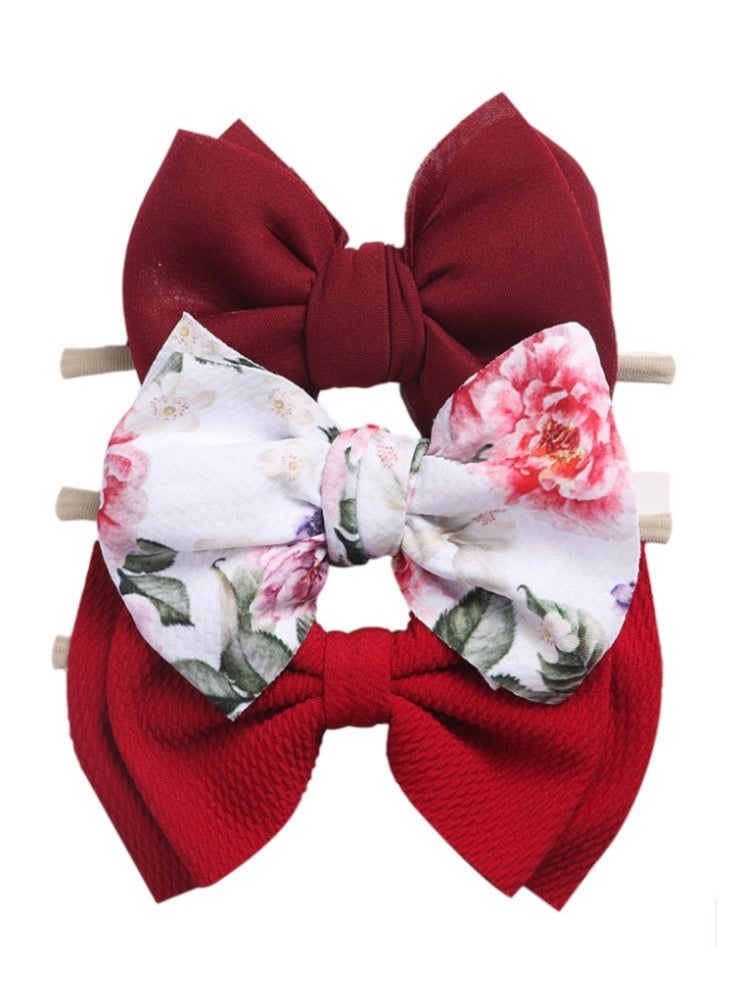 Bambimici - Dalia Assorted Ribbon Bow Headband for Babies - Red